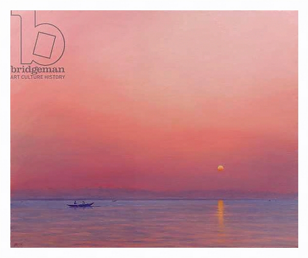 Постер Pink Dawn on The Ganges с типом исполнения На холсте в раме в багетной раме 221-03