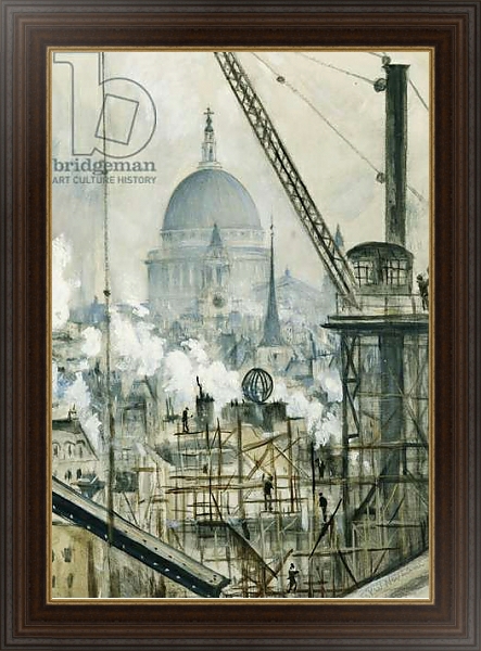 Постер St. Paul's from the Telegraph Building, Fleet Street, с типом исполнения На холсте в раме в багетной раме 1.023.151