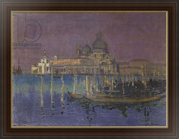 Постер Nocturne: The Dogana and Santa Maria della Salute, Venice, 1896 с типом исполнения На холсте в раме в багетной раме 1.023.151