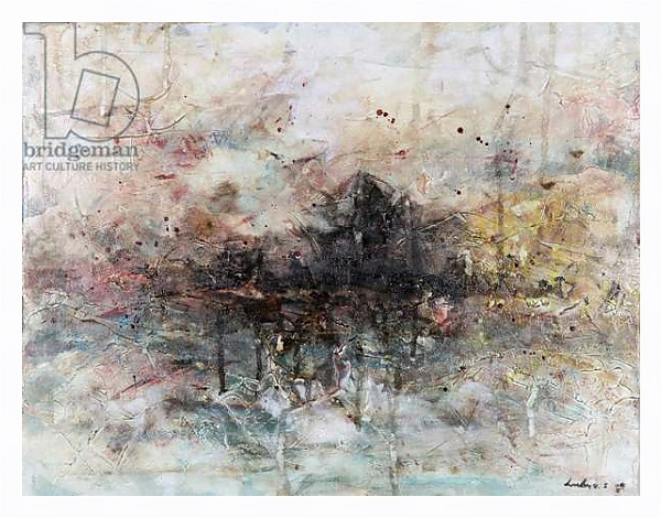 Постер Abscape 1, abstract, landscape,, painting с типом исполнения На холсте в раме в багетной раме 221-03