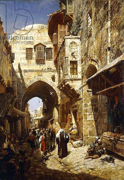 Постер Davidstrasse, Jerusalem, 1887 с типом исполнения На холсте без рамы