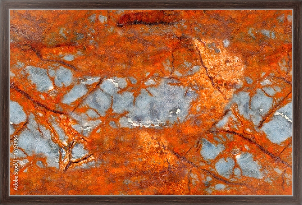 Постер Оранжевый минерал с типом исполнения На холсте в раме в багетной раме 221-02