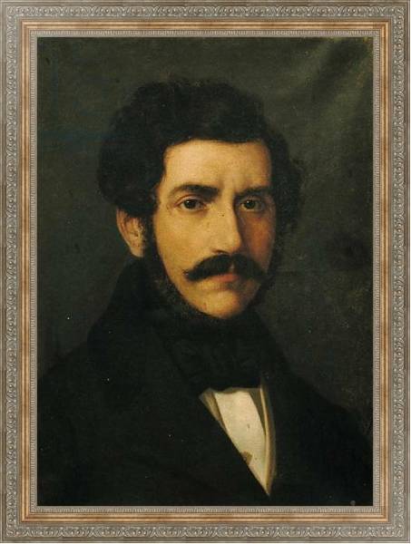 Постер Portrait of Gaetano Donizetti с типом исполнения На холсте в раме в багетной раме 484.M48.310