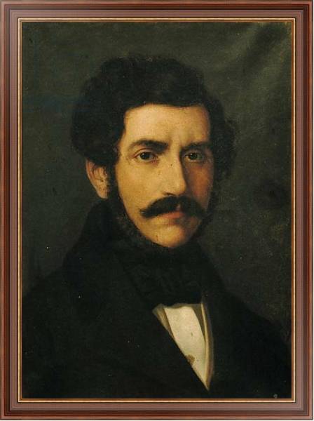 Постер Portrait of Gaetano Donizetti с типом исполнения На холсте в раме в багетной раме 35-M719P-83