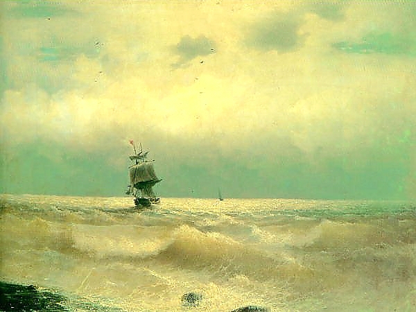 Постер Корабль у берега с типом исполнения На холсте без рамы
