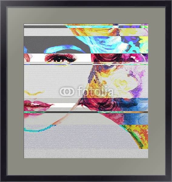 Постер Женское лицо 2 с типом исполнения Под стеклом в багетной раме 221-01