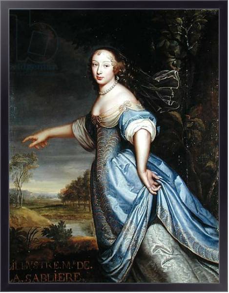 Постер Portrait of Madame de la Sabliere с типом исполнения На холсте в раме в багетной раме 221-01