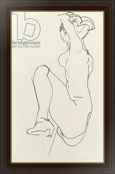 Постер Prostrate female nude, 1913 с типом исполнения На холсте в раме в багетной раме 1.023.151