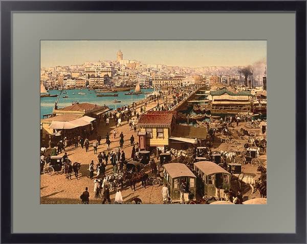 Постер Турция. Константинополь, Каракейский мост с типом исполнения Под стеклом в багетной раме 221-01