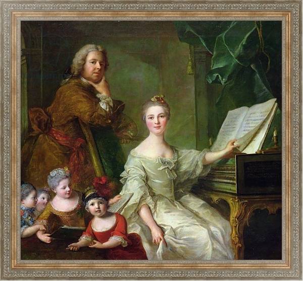 Постер The Artist and his Family, 1730-62 с типом исполнения На холсте в раме в багетной раме 484.M48.310
