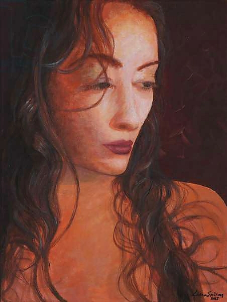 Постер Lost girl, portrait,, painting с типом исполнения На холсте без рамы