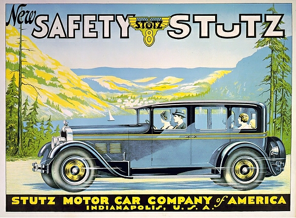 Постер New safety Stutz; Stutz 8. Stutz Motor Car Company of America, Indianapolis, U.S.A с типом исполнения На холсте без рамы