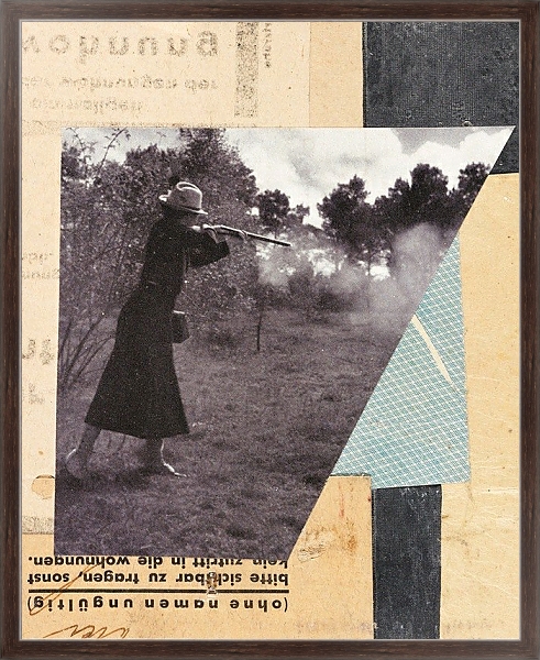 Постер Mit Jägerin, Merzzeichnung с типом исполнения На холсте в раме в багетной раме 221-02