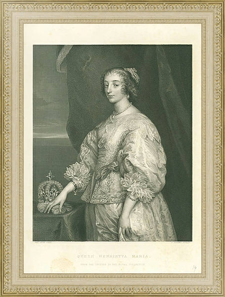 Постер Королева Генриетта Мария с типом исполнения Акварель в раме в багетной раме 484.M48.725