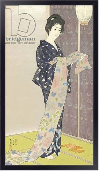 Постер Young woman in a summer kimono,1920 с типом исполнения На холсте в раме в багетной раме 221-01