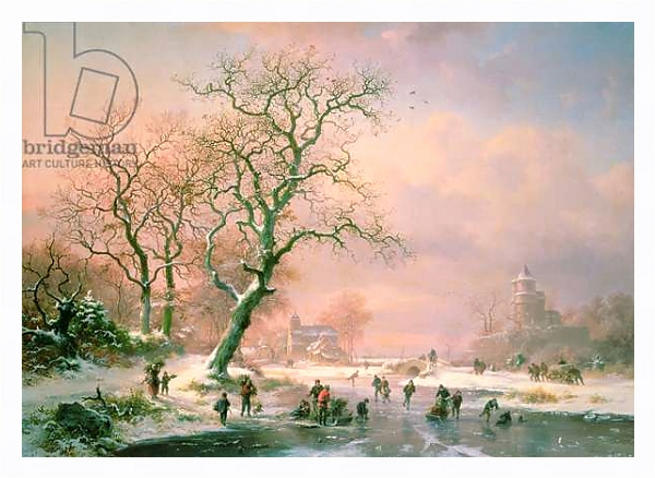 Постер Skaters on a Frozen River с типом исполнения На холсте в раме в багетной раме 221-03