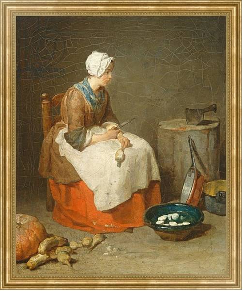 Постер The Kitchen Maid, 1738 с типом исполнения На холсте в раме в багетной раме NA033.1.051