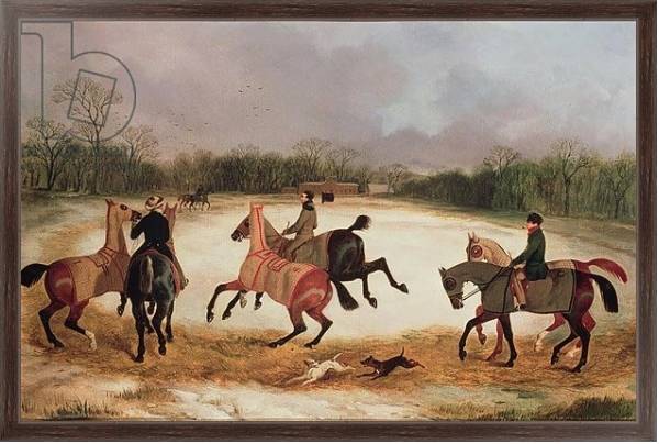 Постер Grooms exercising racehorses с типом исполнения На холсте в раме в багетной раме 221-02