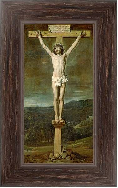 Постер Christ alive on the cross at Calvary, 1631 с типом исполнения На холсте в раме в багетной раме 221-02