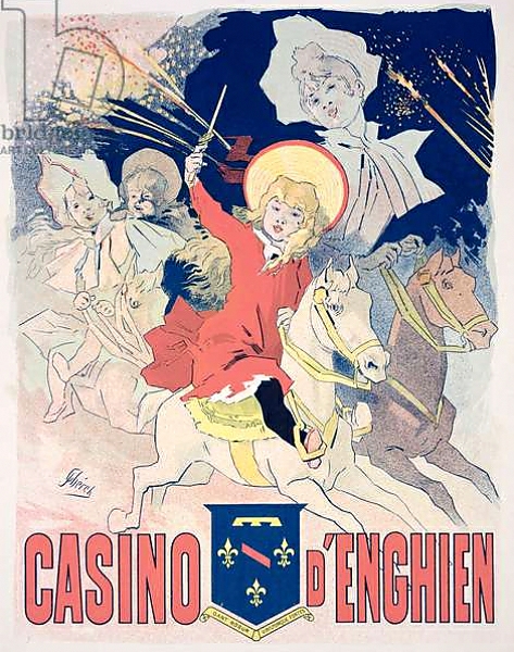 Постер Reproduction of a poster advertising the 'Casino d'Enghien', 1890 с типом исполнения На холсте без рамы