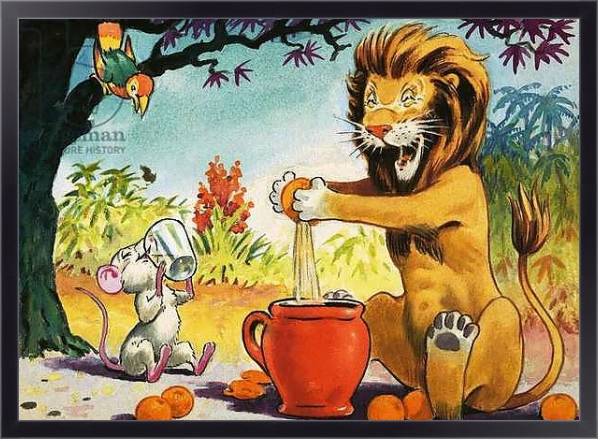 Постер Leo the Friendly Lion 18 с типом исполнения На холсте в раме в багетной раме 221-01