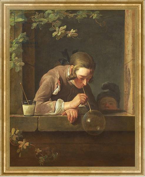 Постер Soap Bubbles, c. 1733- 34 с типом исполнения На холсте в раме в багетной раме NA033.1.051