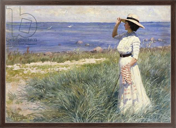 Постер Looking out to Sea, 1910 с типом исполнения На холсте в раме в багетной раме 221-02