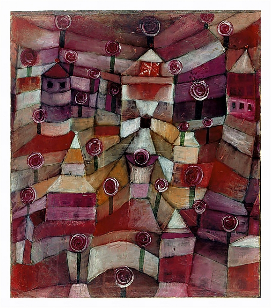 Постер Розовый сад с типом исполнения На холсте в раме в багетной раме 221-03