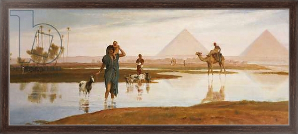 Постер Overflow of the Nile, with the Pyramids с типом исполнения На холсте в раме в багетной раме 221-02