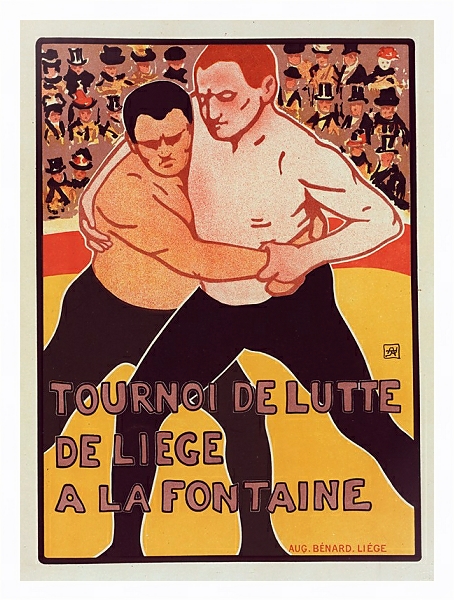 Постер Tournoi de Lutte с типом исполнения На холсте в раме в багетной раме 221-03