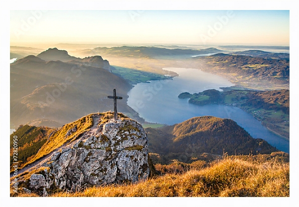 Постер Швейцария. Осенний вид в Альпах с типом исполнения На холсте в раме в багетной раме 221-03