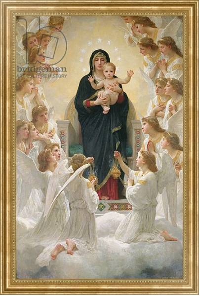 Постер The Virgin with Angels, 1900 с типом исполнения На холсте в раме в багетной раме NA033.1.051