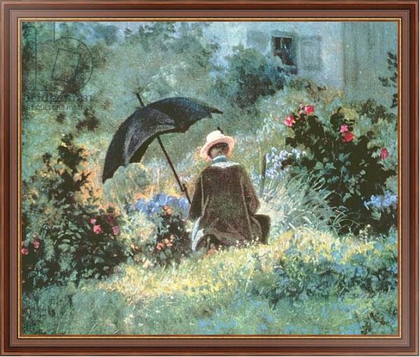 Постер Detail of a Gentleman reading in a garden с типом исполнения На холсте в раме в багетной раме 35-M719P-83