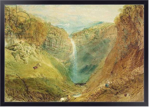 Постер Hardraw Fall, Yorkshire, c.1820 с типом исполнения На холсте в раме в багетной раме 221-01