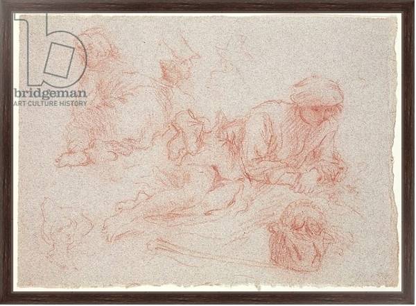 Постер Study of a reclining man с типом исполнения На холсте в раме в багетной раме 221-02
