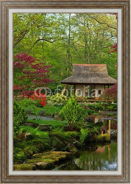 Постер Голландия. Гаага. Японский сад с типом исполнения На холсте в раме в багетной раме 595.M52.330