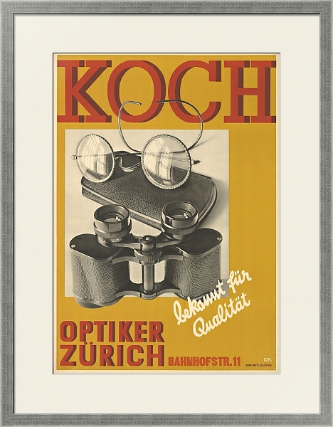 Постер Koch, Optiker Zürich, bekannt für Qualität с типом исполнения Под стеклом в багетной раме 1727.2510