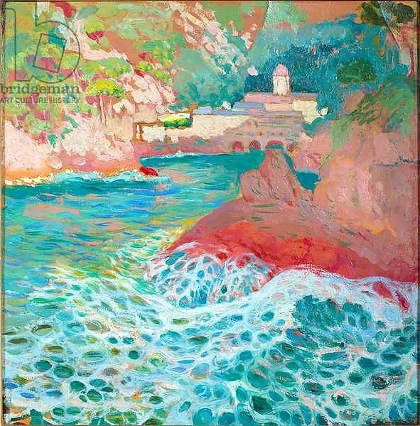 Постер San Fruttuoso from the sea, c.1909 с типом исполнения На холсте без рамы