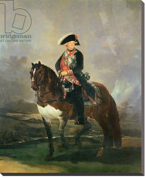 Постер Equestrian portrait of King Carlos IV, 1800-1801 с типом исполнения На холсте без рамы