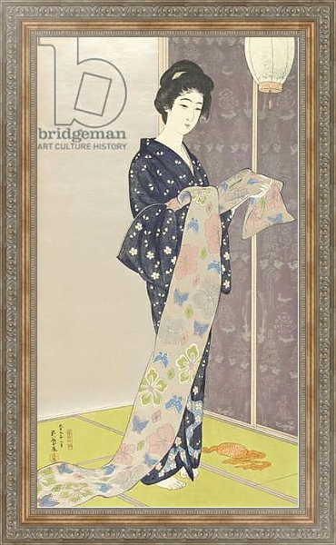 Постер Young woman in a summer kimono,1920 с типом исполнения На холсте в раме в багетной раме 484.M48.310