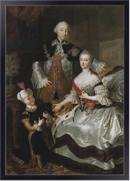 Постер Peter III and Catherine II of Russia with a page c.1756 с типом исполнения На холсте в раме в багетной раме 221-01