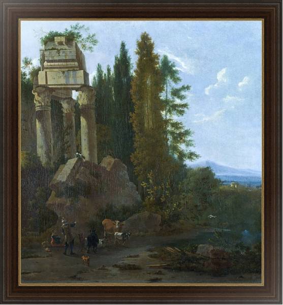 Постер Пейзаж с руинами с типом исполнения На холсте в раме в багетной раме 1.023.151