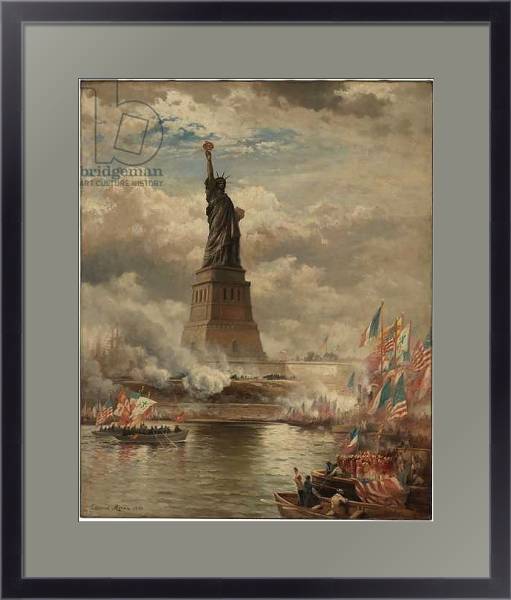 Постер The Unveiling of the Statue of Liberty, Enlightening the World, 1886 с типом исполнения Под стеклом в багетной раме 221-01