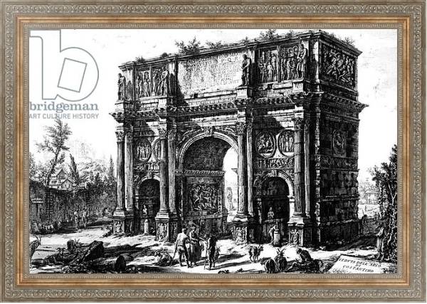 Постер A View of the Arch of Constantine, from the 'Views of Rome' series, c.1760 с типом исполнения На холсте в раме в багетной раме 484.M48.310