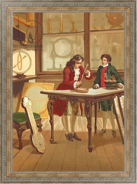 Постер Rene Antoine Ferchault de Reaumur constructing the thermometer с типом исполнения На холсте в раме в багетной раме 484.M48.310