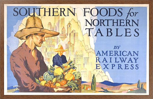Постер Southern foods for northern tables by American Railway Express с типом исполнения На холсте в раме в багетной раме 1727.4310