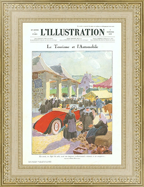 Постер Le Tourisme et l'Automobile с типом исполнения Акварель в раме в багетной раме 484.M48.725
