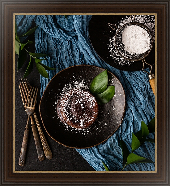 Постер Шоколадное пирожное с типом исполнения На холсте в раме в багетной раме 1.023.151