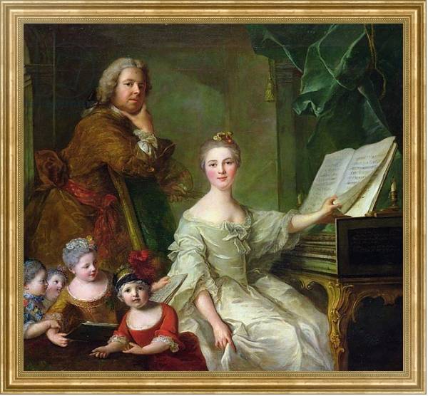 Постер The Artist and his Family, 1730-62 с типом исполнения На холсте в раме в багетной раме NA033.1.051