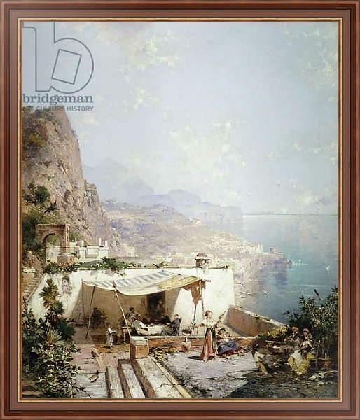 Постер Amalfi - Gulf of Salerno; Amalfi - Golfe de Salerne, с типом исполнения На холсте в раме в багетной раме 35-M719P-83